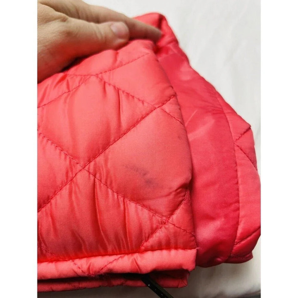 Talbots Down Quilted Puffer Vest Sz M Salmon Pink Womens Sleeveless Zip Pockets - Picture 6 of 11